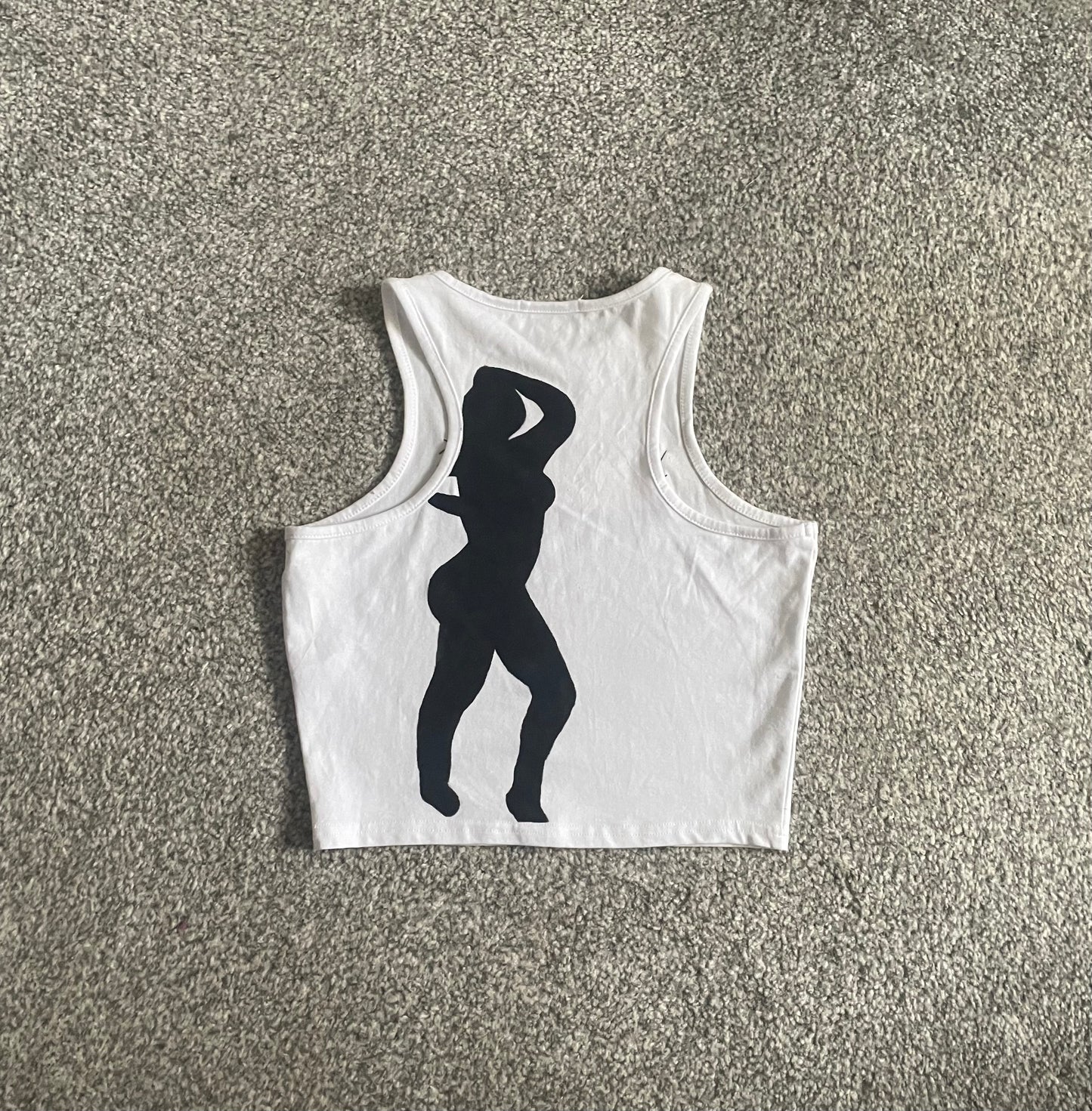 No Paparazzi Graphic Racer Crop Top