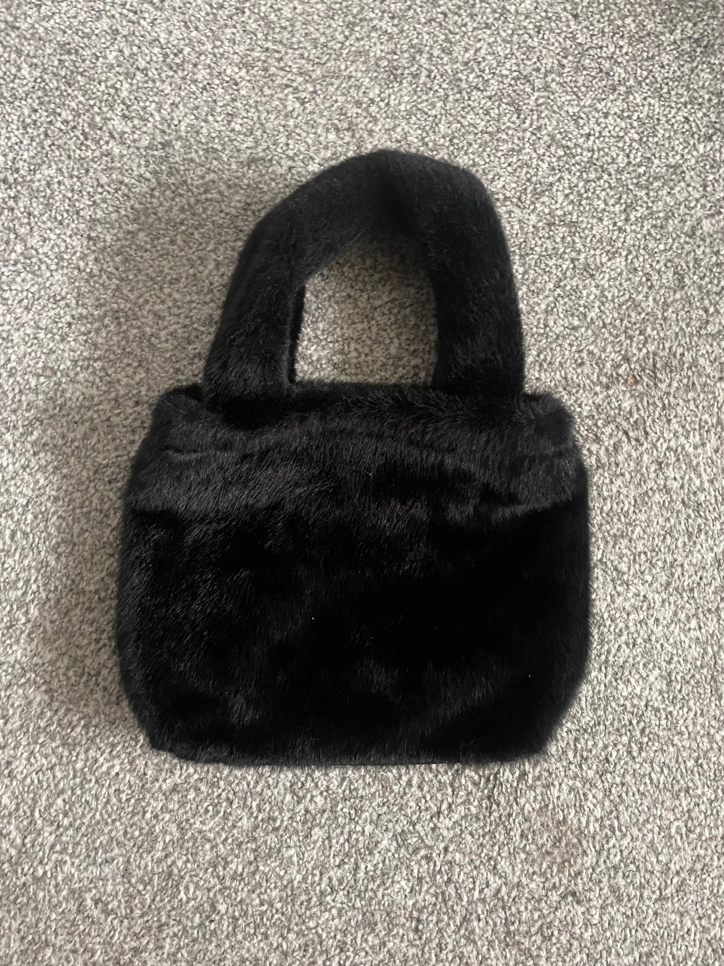 Starrlet Logo Faux Fur Mini Tote Bag